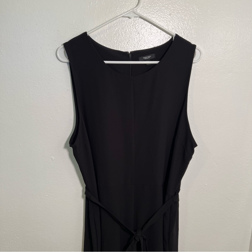 Simply Vera Vera Wang Women's Size XL Jumpsuit Black Sleeveless Keyhole Belted - Picture 2 of 10